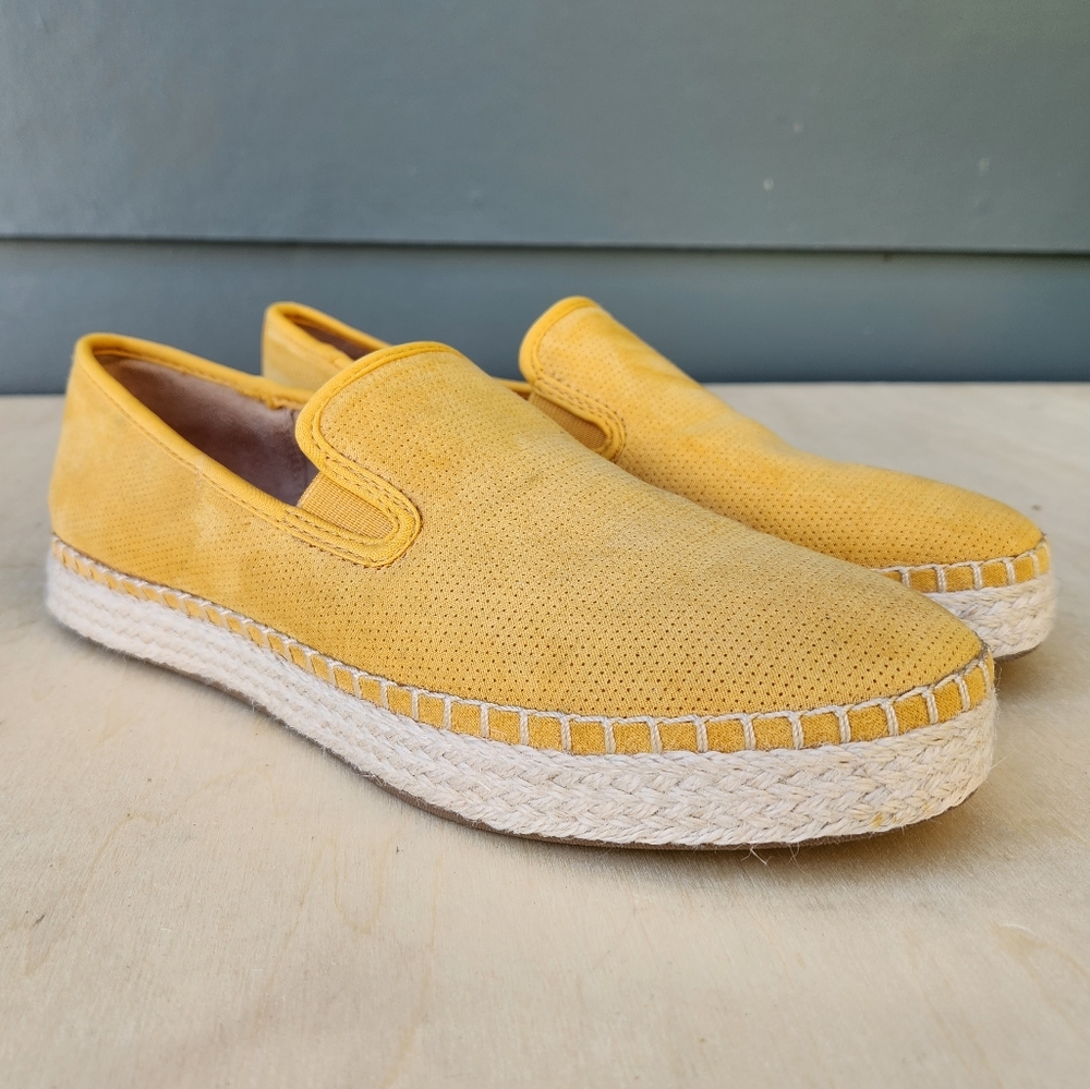 Dr. Scholl's Far Out Golden Yellow Espadrille Platform Slip On Loafers - Size 9M